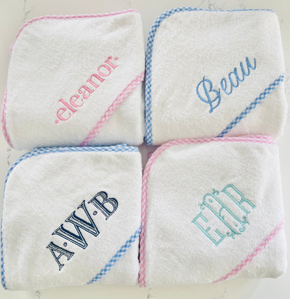 Gingham Hooded Bath Towels