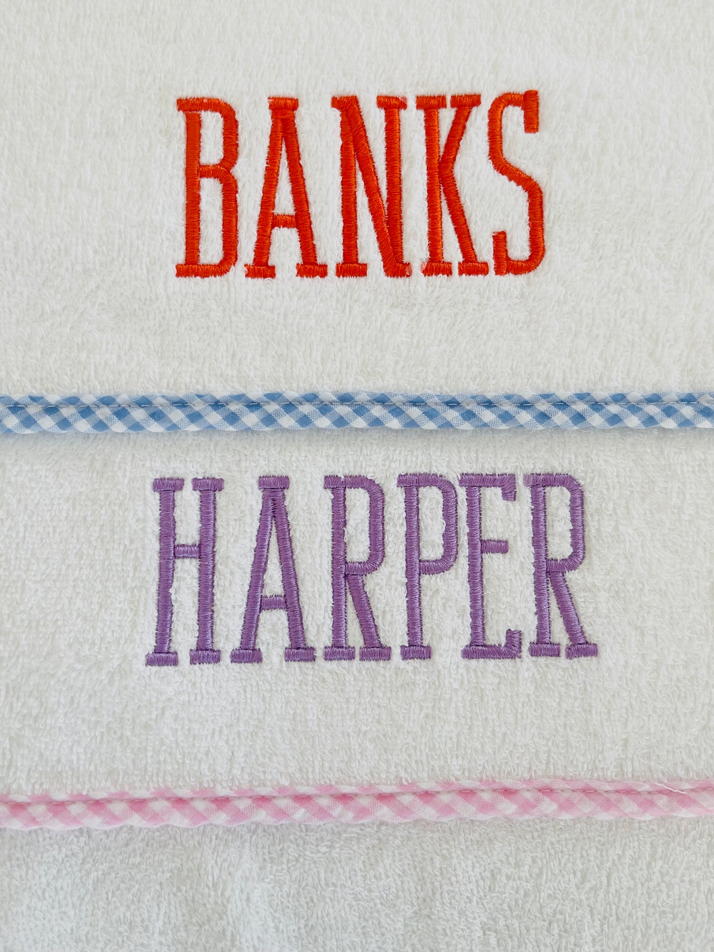 Gingham Hooded Bath Towels