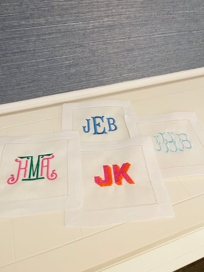 Cocktail Napkins with Monogram
