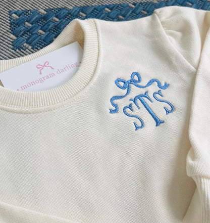 Girls Puff Sleeve Sweatshirt