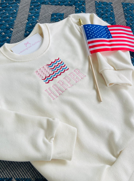 Girls Puff Sleeve Sweatshirt