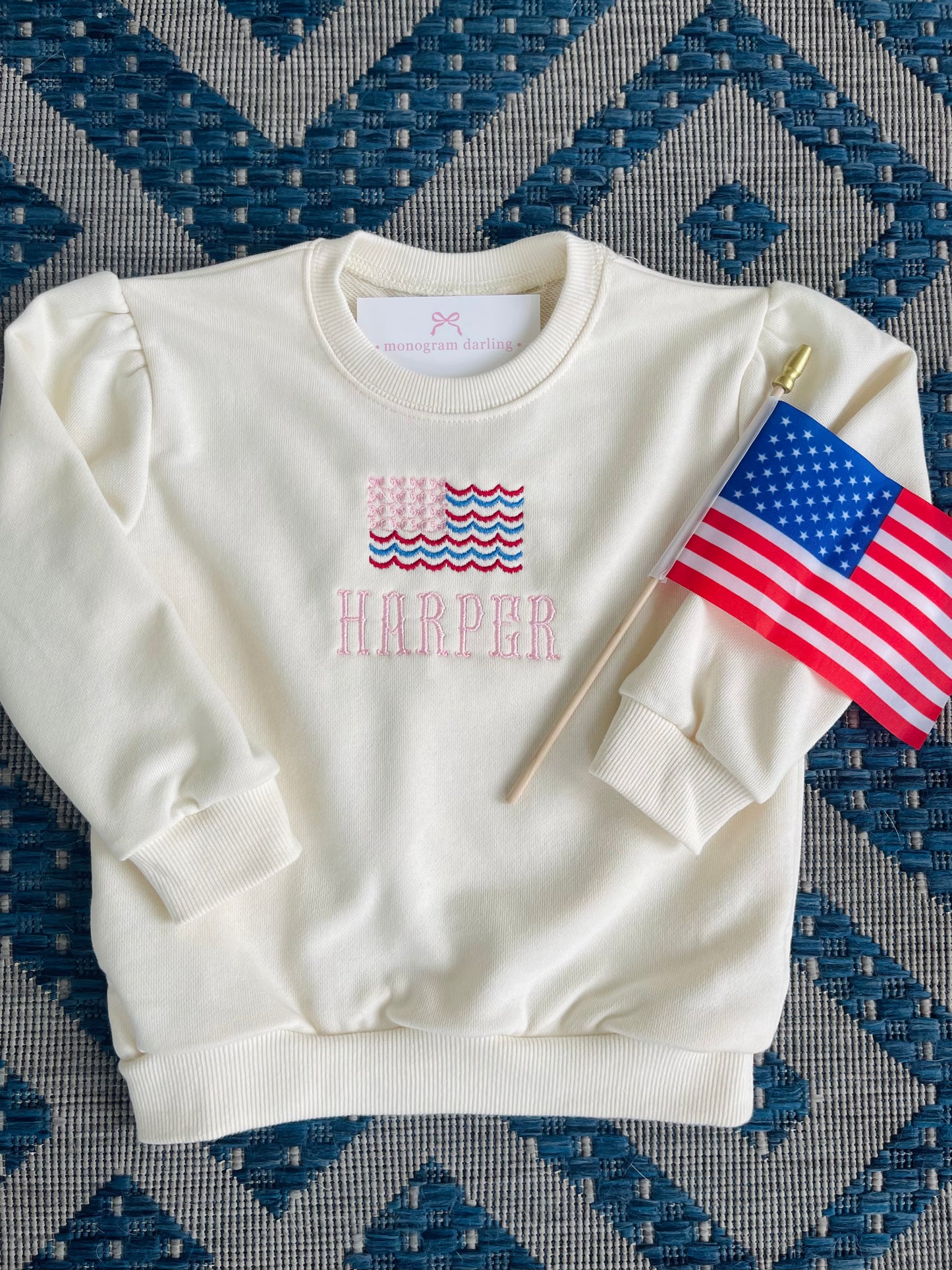 Girls Puff Sleeve Sweatshirt