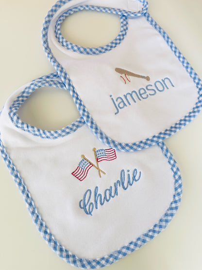 Gingham Baby Bib