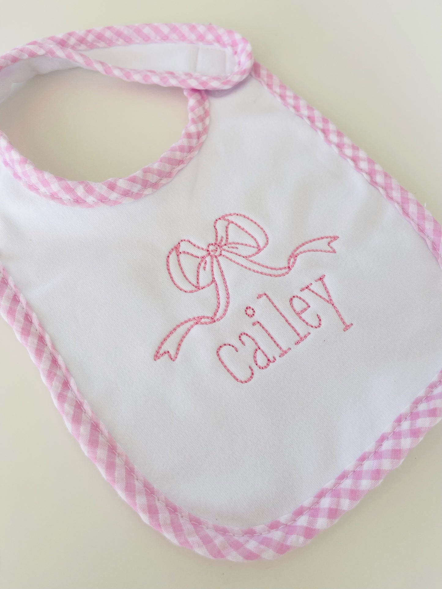 Gingham Baby Bib