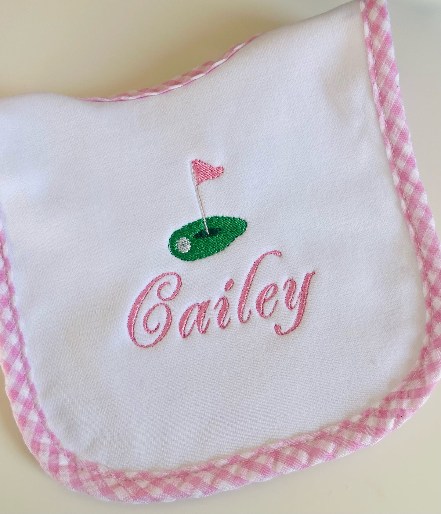 Gingham Baby Bib